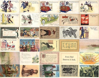 Lot of 38 Antique Comic & Topics Original Postcards Vintage Postcard
