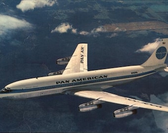 Lot of 100 Pan Am 707 Jet Airliner in Flight Vintage Unused Postcards Pan American