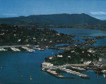 Belvedere CA Aerial View Postcards, Southern Marin County Vintage Chrome Lot