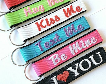 Personalized Keychains, ID tags, Pick a Color, Made to Order, 3/4" wide