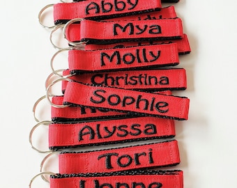 Personalized Keychains, Bookbag Tags, Lunch Box Tags, School, Kids, Pick a Color, Made to Order, 3/4" wide