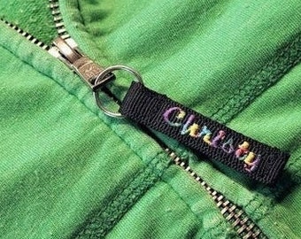 Personalized Zipper Pulls, Pick a Color, Coat/Jacket IDTags, Zipper Charm, Made to Order, 3/8"