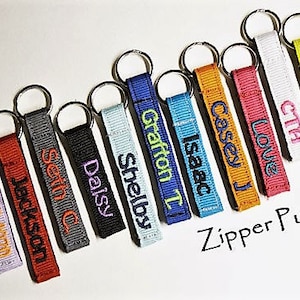 Personalized Zipper Pulls, Pick a Color, Mini 3/8, Coat/Jacket/Bookbag/Lunch Box, IDTags, Made to Order image 8