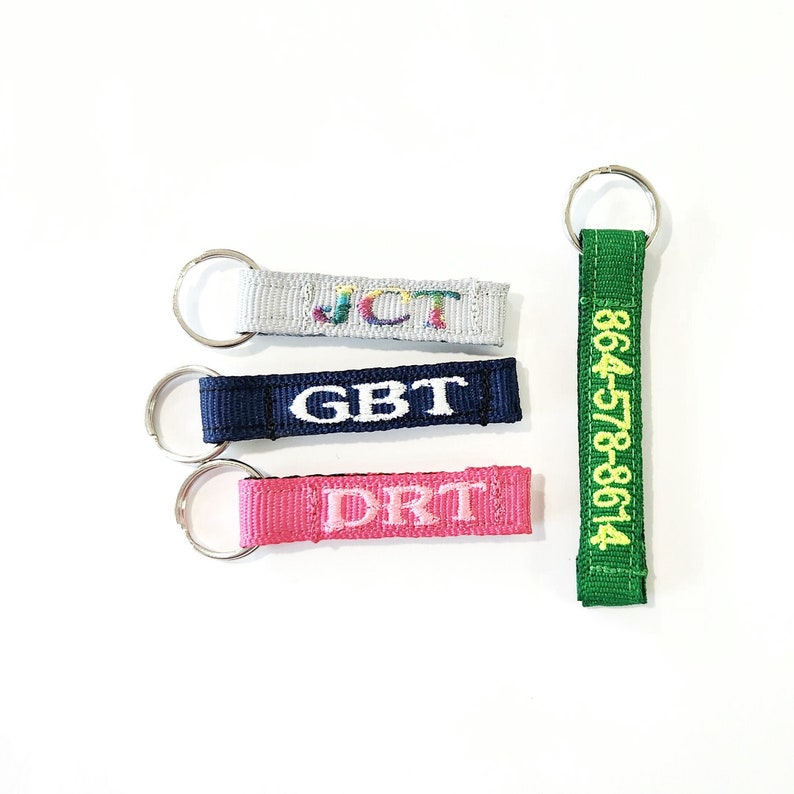 Personalized Zipper Pulls, Pick a Color, Mini 3/8, Coat/Jacket/Bookbag/Lunch Box, IDTags, Made to Order image 1