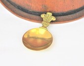 Vintage Brass Tea Caddy Spoon Vintage Prince of Wales Feather Caddy Spoon Brass 4675 (Ref2014K)