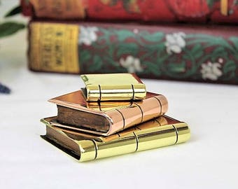 Antique Trench Art/Brass and Copper Trench Art/Brass Trench Art Miniature Books/Militaria (Ref1940C)