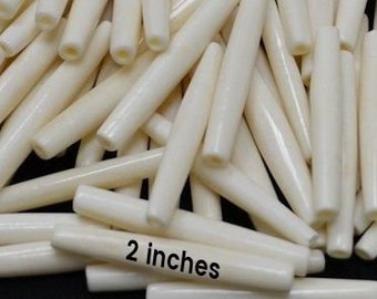 3 1/2 Inch White Bone Hair Pipe #BNH028 3 1/2 Inch White Bone Hair Pipe #BNH028