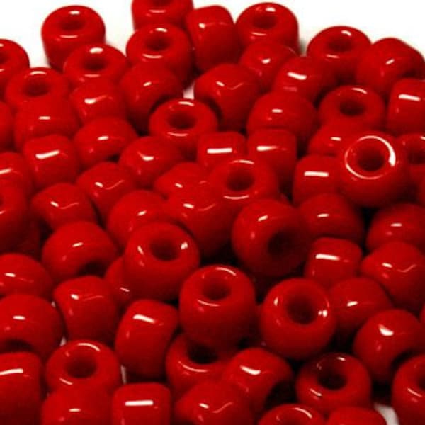 Glass Crow Beads, Dark Red Beads, 9 mm, strand of 100, Roller Beads, Pony Beads