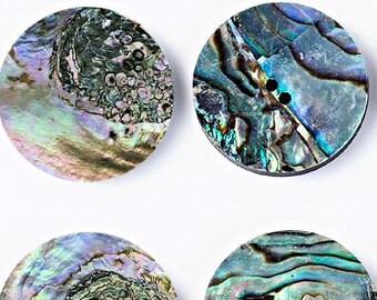 1.25" Abalone Button, 2 hole Abalone Shell Disc