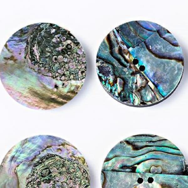 1.25" Abalone Button, 2 hole Abalone Shell Disc