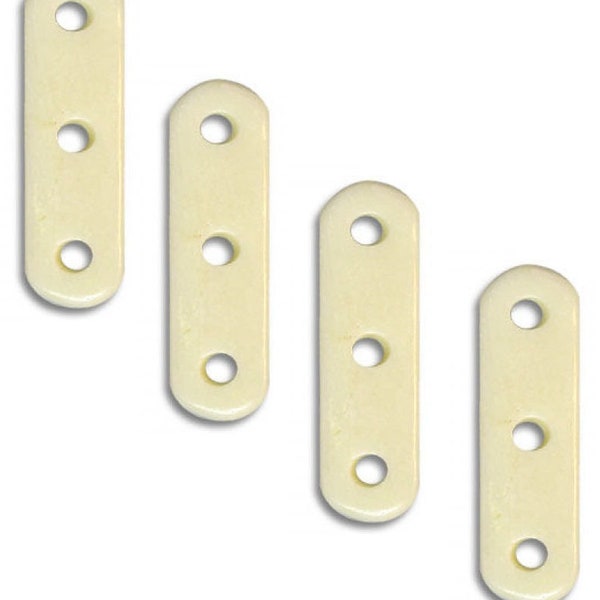 3 Hole White Bone Choker Spacers Pkg 10, Jewelry Supplies, Native American Crafts, Separater Bars, Buffalo Bone Spacers