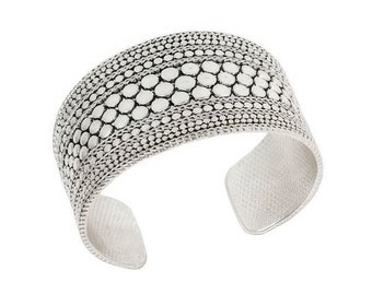Silver Cuff Bracelet for Women, Bohemian Jewelry