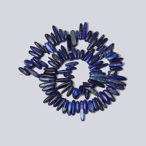 Extra Large Lapis Lazuli Drilled Chips, Lapis Lazuli Nuggets, High Quality Tooth Chips, Spike beads, Deep Blue Lapis Lazuli Stones image 3