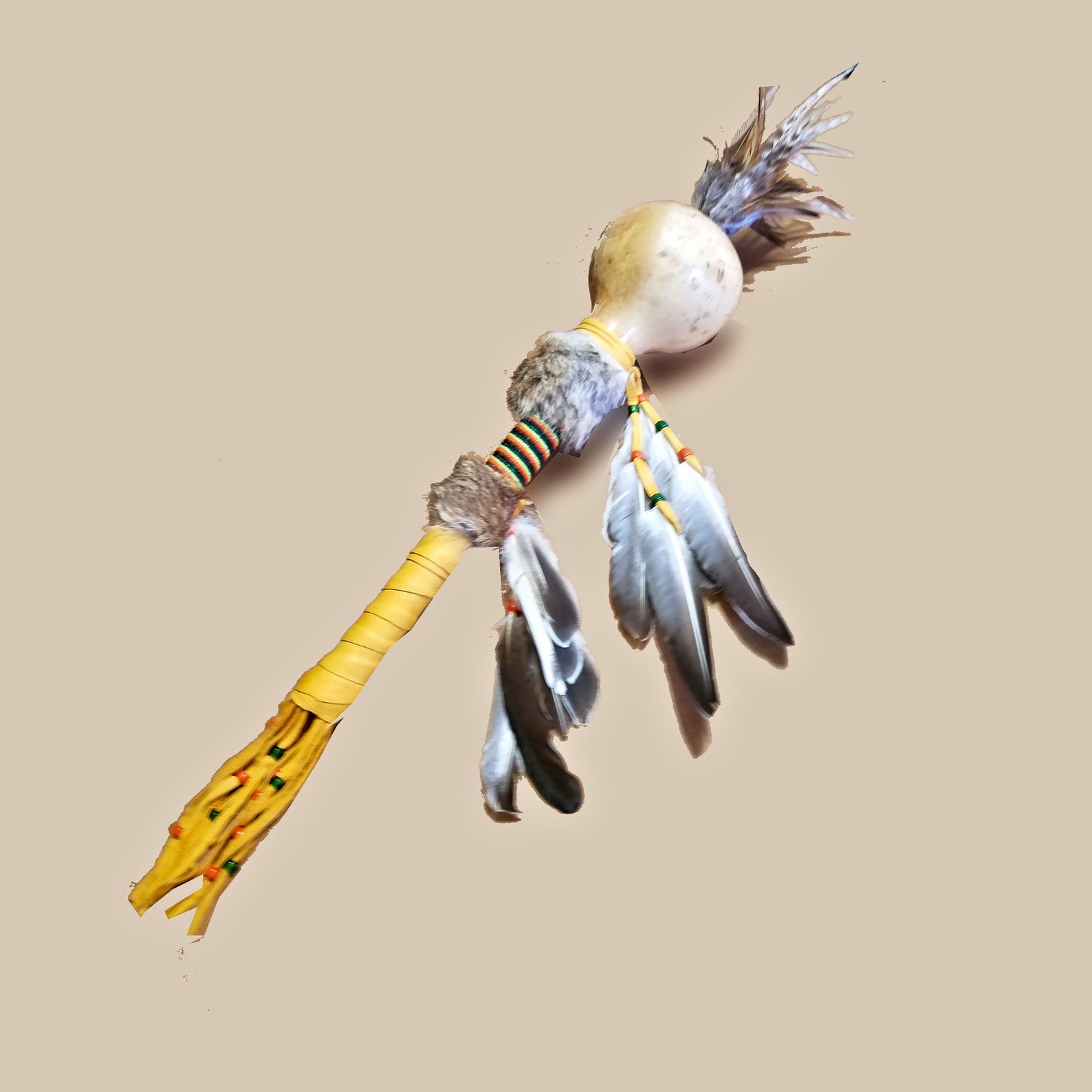 Shamans Gourd Rattle Native American Ceremonial Rattle Etsy