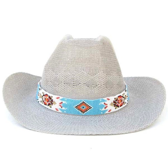 Turquoise Turtle Beaded Hat Band or Belt