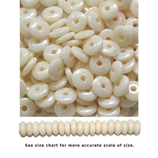 Tyre Disk 10mm Buffalo Bone Beads, Strand of 90 Beads, Natural bone beads, Round disc beads, Period correct spacer beads