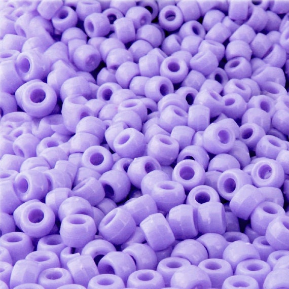 1000 Lilac Opaque Pony Beads, Light Purple Plastic Pony Beads, Craft Beads  for Kids, Church Crafts, Macrame Beads, Cheap Acrylic Beads 