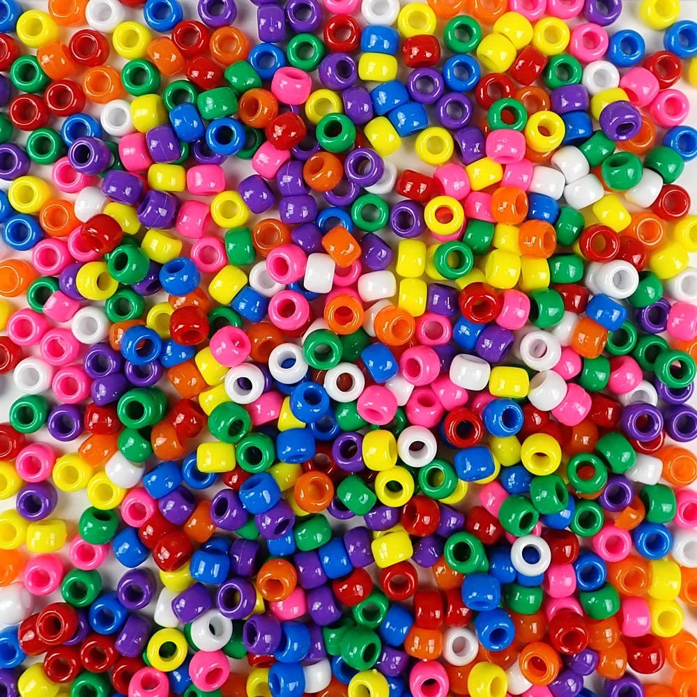 Southwest Mix Plastic Pony Beads 6 x 9mm, 500 beads