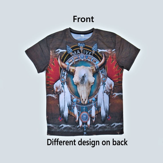 Buffalo, Wolf, and Ying Yang T-Shirt, Unisex Adul… - image 1