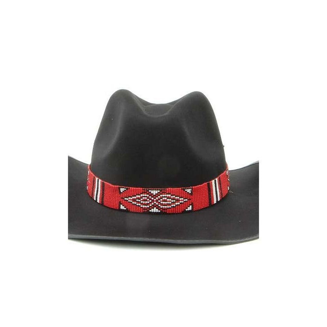 Red Beaded Hat Band Native American Themed Beaded Belt or Etsy