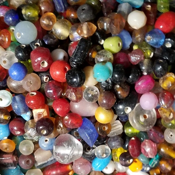 Mixed Small Glass Beads, 1.5 Oz Jewelry Making Beads, Craft Beads