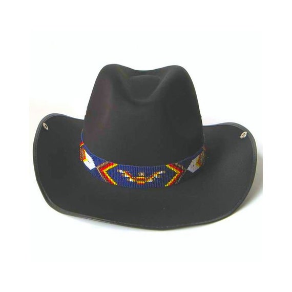 Beaded Hat Band, native american beaded belt, bea… - image 1