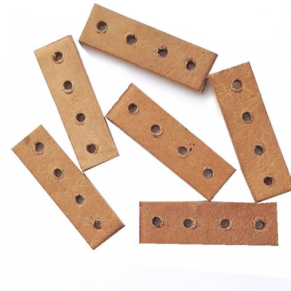 4 Hole Leather Choker Spacers, Pkg of 10,  Jewelry Supplies, Native American Style Craft Supplies, Separater Bars, Buffalo Bone Spacers