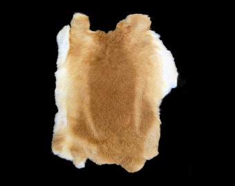 Fawn Rabbit Fur Pelt, Genuine Rabbit Fur, Ethically sourced natural fur hide, Ginger Rabbit Pelt, Caramel Rabbit Fur, Golden Wheat