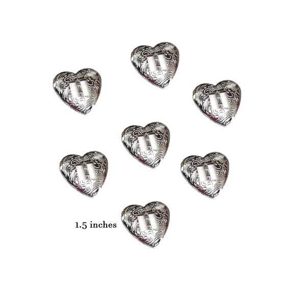 Heart Conchos Pkg10 Silver Metal Heart lampshade | Etsy