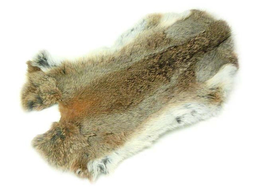 Natural Brown Rabbit Fur Pelt, Genuine Rabbit Fur, Ethically Sourced