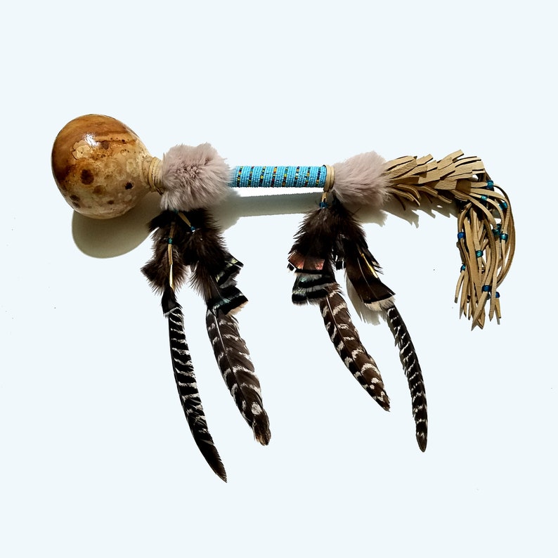 Barred Turkey Gourd Rattle Native American Ceremonial Rattle Etsy