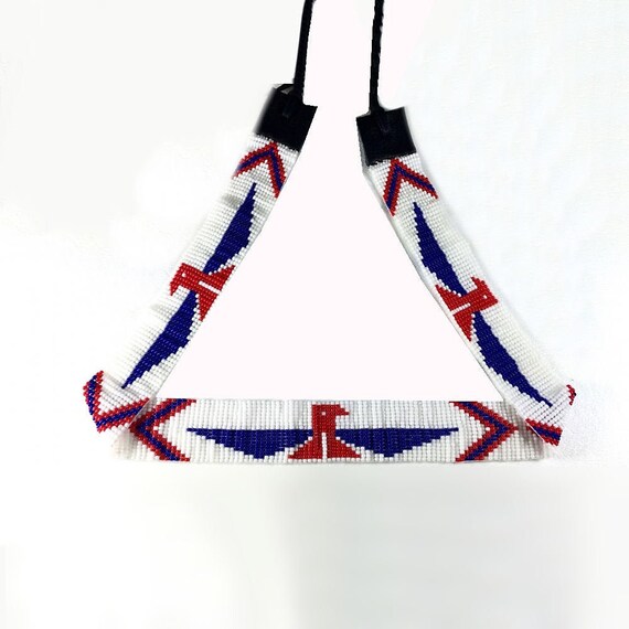 Patriotic Eagle Hat Band Native American Beaded Belt Beaded Etsy
