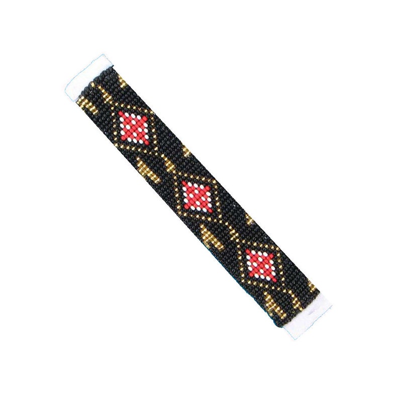 Diamond & Cross Beaded Seed Bead Strip Beading Applique for Etsy