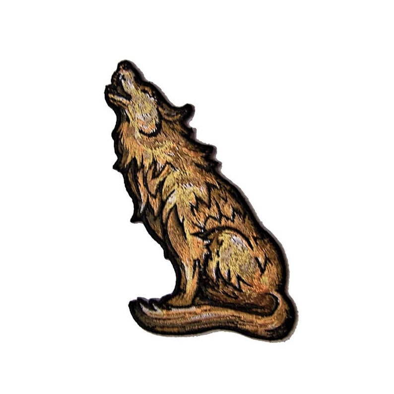 Howling Wolf Embroidered Patch Native American Iron On Patch or Sew On Embellishment Craft Supplies