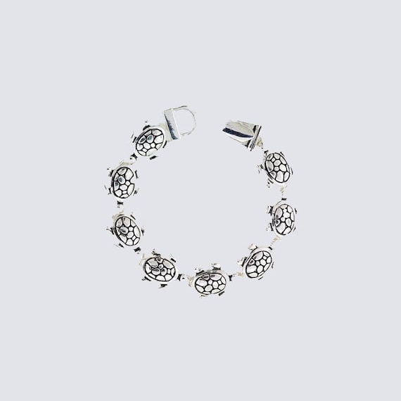 Silver Turtle Charm Bracelet, Turtle Bracelet, Tu… - image 2