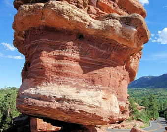 Balance Rock, Garden of the Gods park, Colorado Springs, CO, natural wonder, rock formation, geology, awesome, archival signed print