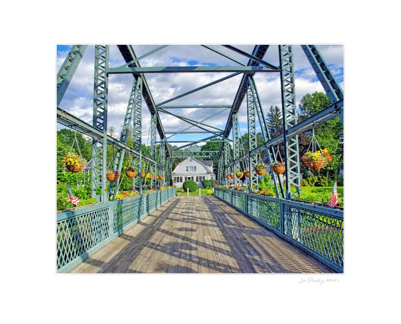 Drake Hill Flower Bridge, Simsbury, CT, Connecticut, flowers, New England, quaint, home decor, wall art, archival print, signed image 2