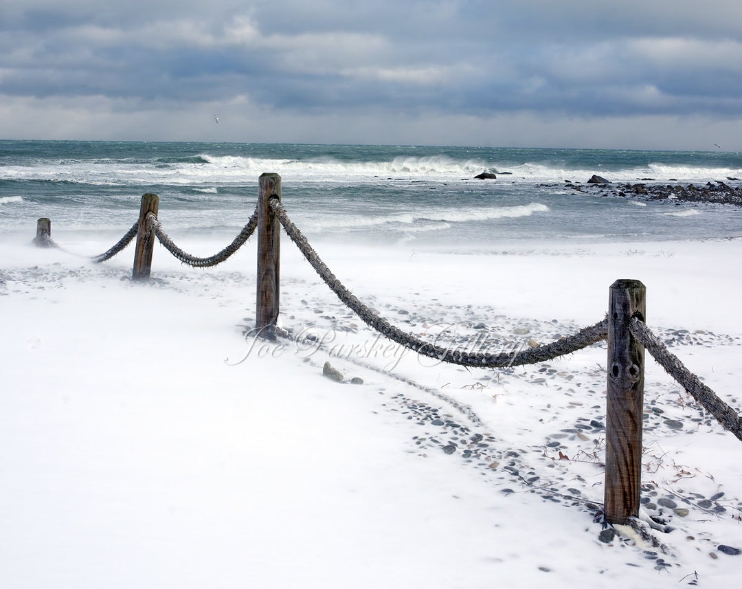Winter Beach Scene, Egypt Beach, Scituate, MA, South Shore