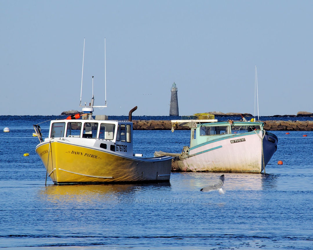Lobster Boats, Cohasset, MA, Minot Light, Coastal, New England