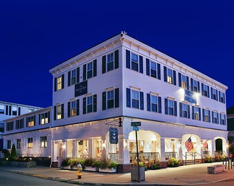 Night at The Whaler's Inn, Mystic, Connecticut, night photography, hotel, historic inns,  New England, coastal, archival print, signed
