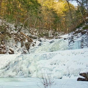 Frozen waterfalls, Kent Falls, CT, nature photos, landscape photos, winter scene, New England, CT photos, home decor, archival print, signed
