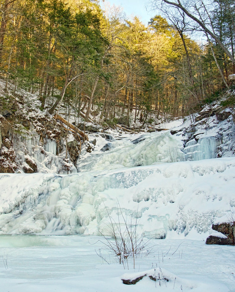 Frozen waterfalls, Kent Falls, CT, nature photos, landscape photos, winter scene, New England, CT photos, home decor, archival print, signed image 1