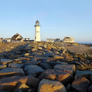 Daybreak at Scituate Light, MA, sunrise, lighthouse, South Shore, Boston, New England, nautical decor, morning, archival print, signed