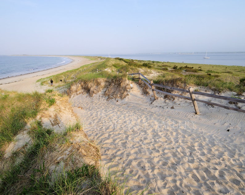 Overlooking Napatree Point, Rhode Island, beach, New England, golden hour, morning, shore, coast, East Coast, dunes, archival print, signed Bild 1