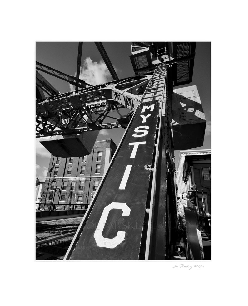 Mystic Drawbridge in Black and White Mystic CT Connecticut Etsy