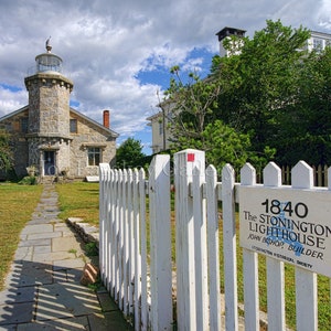 Stonington Lighthouse, Stonington, CT, lighthouse photos, Connecticut, nautical decor, New England, coastal, shore, archival print, signed