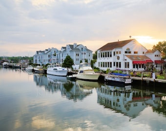 Sunrise at Mystic River, Mystic, Connecticut, river, New England, morning, CT photos, landscape photos, archival print, signed