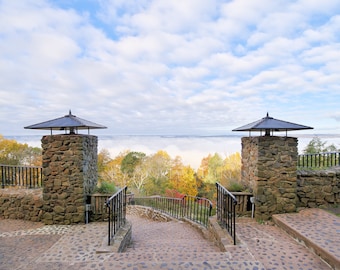 Fog in the valley, Autumn view from Heublien Tower, Talcott Mountain State Park, Simsbury, Connecticut, Talcott Mt, archival print, signed