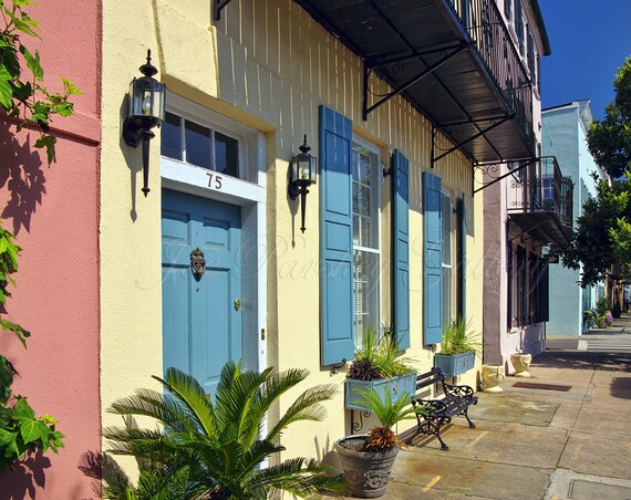 75 East Bay Street Rainbow Row Charleston Sc Charleston Etsy