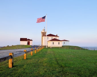 Morning at Watch Hill Light, Westerly, Rhode Island, lighthouse photo, nautical decor, coastal, New England, beach, archival print, signed